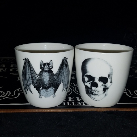 hot topic Other - 🚫SOLD🚫2 pc porcelain cups bat skull goth